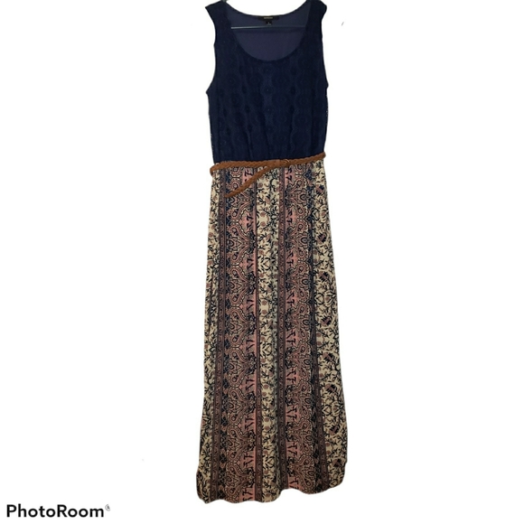 Espresso bohemian maxi w/belt - Picture 1 of 3